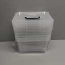 Clear Storage Latch Bins, 5-Pack Storage Organizer Box with Handle and Lids, 5-Litre