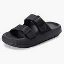 Weweya Sandals for Women and Men - Pillow Slippers - Double Buckle Adjustable Slides - EVA Flat Sandals 40-41