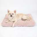 Small Dog Bed for Crate,22 Inch Washable Dog Crate Pad for Dog Cages,Soft Jacquard Flannel Puppy Kennel Bed with Anti-Slip Bottom,Fluffy Dog Mat for Small Dogs,Pink