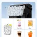 EUHOMY Countertop Ice Maker Machine with Handle, 26lbs in 24Hrs, 9 Ice Cubes Ready in 6 Mins, Auto-Cleaning Portable Ice Maker with Basket and Scoop, for Home/Kitchen/Camping/RV. (Black)