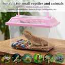 12 Pcs 7"4.3"x4.3" Plastic Reptile Terrariums Carrier Cage Snake Breeding Box Hatching Container Clear Fish Tank with Ventilated Lid for Spider, Tarantula, Hermit Crab, Lizard, Turtle