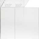 Okuna Outpost Wall Mount Glove Dispenser - 5 x 4.5 x 8.5 In, Clear Acrylic - Hair Net & Shoe Cover Holder - Hinged Top & Bottom Dispense Slot - Includes Hanging Kit
