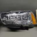 JSBOYAT Halogen Headlight Assembly Replacement for 2011-2014 Dodge Charger R/T SE SRT8 Headlamp Driver and Passenger Side Chrome Housing Amber Reflector (w/o Bulbs)