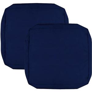 FLYMEI Patio Cushion Covers 25x25x6 Waterproof Outdoor Cushion Cover Replacement 2Packs Outdoor Seat Cushion Slipcover for Rattan Chair Sofa, Navy Blue