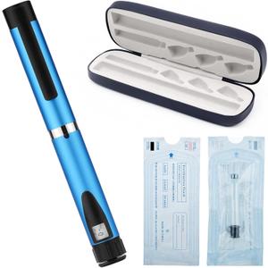 60 Unit Reusable Research Pen Injector with Protect Case and 2Pcs 3ml Cartridges (Blue)