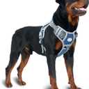 AUROTH Tactical Dog Harness for Small Medium Dogs No Pull Adjustable Pet Harness Reflective Working Training Easy Control Pet Vest Military Service Dog Harnesses Denim Blue S