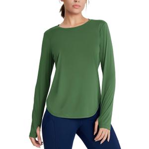 Women's Rash Guard Long Sleeve UV Sun Protection Shirts with Thin Hoodie UPF 50+ Lightweight SPF Tops for Hiking (Large)