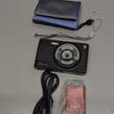 2025 New Digital Camera, 56MP FHD 1080P for Kids with 16x Digital Zoom Anti Shake, Face Detect, Smile Capture, 32GB TF Card, Battery, Lanyard, a Great Gift for Boys & GirlsBlack