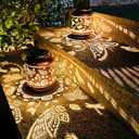 2 Pack Butterfly Outdoor Solar Hanging Lanterns Waterproof LED Solar Lights Metal Decorative Lanterns for Garden, Patio, Courtyard, Backyard, Yard Decor Unique Butterfly Gifts for Women Gardening