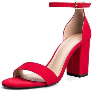 COASIS Women's Chunky Block Heels Open Toe Ankle Strap 3.5 Inch Heeled Sandals Size 7