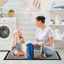 GRANNY SAYS Kitchen Mats for Floor, Kitchen Rugs Non Slip Washable, Runner Rugs for Kitchen Floor, 47 x 17.7, Stain Resistant Comfort Standing Mat Made of 100% Polypropylene, Black-Stripe (1'6" x 3'11")