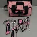 WORKPRO 8-Piece Kids Real Hand Tool Set, Pink Junior Tool Kit with Storage Bag for Boys, Girls, Children DIY Building and Woodworking, Age 8+