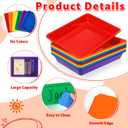12 Pack Letter Size Flat Storage Paper Tray Organizer Bin Tray Plastic Stackable File Organizer for Classroom Library School Office Teacher Desktop Book Organization (Rainbow)