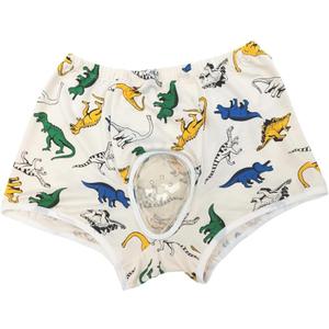 Circumcision Underwear for Boys - M Sizes - After Foreskin Surgery Care, Reduce Friction, Breathable Cotton Fabric with Ventilation Holes,Waist: 60 cm (23.6 "), 66~77 lbs, (7~9 Y) (Dinosaur Print)