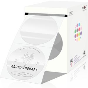 PARLAIM 2 Inch Transparent Thermal Stickers Clear Round Label Tags for Envelope Seals Home Cosmetic Box Gift Bag DIY 400 Tapes/Roll