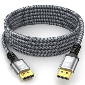 8K DisplayPort Cable,DP 1.4 Cable 25ft(8K@60Hz,4K@144Hz,2K@240Hz) Support 32.4Gbps,Gold Plated Connector,High Refresh Rate for Gaming Monitor,HDR,FreeSync G-Sync,Graphics Card,PC
