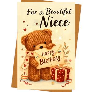 2 x Birthday Card for Niece Heartwarming Greeting Card Perfect for Gift Box Inclusion