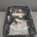 Stainless Steel Litter Box | XL Enclosed Cat Litter Boxs with Lid for Big Cats | High Sided, Anti-Urine Leakage | Non-Stick Bottom & Includes Litter Mat & Metal Scoop (Dark Gray)