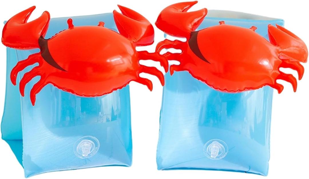 Arm Floaties for Kids - Cute Cartoon Pool Arm Floaties Armbands Inflatable Swim Floaty PVC Arm Floats for Kids 3-5-6-12 Years (Blue crab)