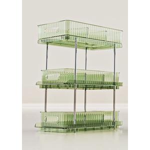 ESTHELLO 3-Tier Bathroom Counter Organizer: Vertical Storage Design for Crowded Counters, Vanity Organizer, Multi-Functional Organization, Vintage Green