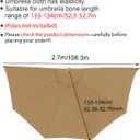 Hapivida Half Umbrella Outdoor Patio Shade, Outdoor Balcony Shade Replacement Canopy Cover Only for Balcony, Table, Deck (Khaki)