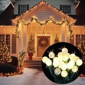 Baquler 20 ft Christmas Slow Twinkling String Light 60 LED Firefly Flash Twinkle Lights Waterproof Warm White Light for Xmas Tree Indoor Bedroom Outdoor Christmas Garland Window Decorations