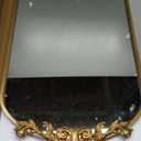 Gold Traditional Vintage Ornate Baroque Mirror,Gold Brass Mirror for Wall,Victorian Antique Bronze Mirrors Arched for Bathroom/Living Room/Hallway/Fireplace 19"X27" (27"L x 19"W, Retro Gold)