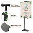 Black Pedestal Poster Sign Stand for Display, Adjustable Height Up to 80 Inchs, Heavy Duty Banner Double Sided Sign Holder for Board & Foam