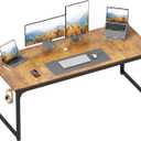 ODK 63 Inch Computer Desk Home Office Desk, Gaming Writing Work from Home Study Desk, Modern Simple Design, Large Legroom, Sturdy Metal Frame, Vintage