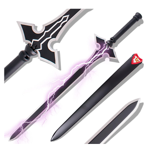 Sword Valley Elegant Ornamental Blade with Scabbard - Stainless Steel Construction | 119cm/46.85" Overall Length | Leatherette Accents | for Display & Collection (Kirito Long Sword Steel)