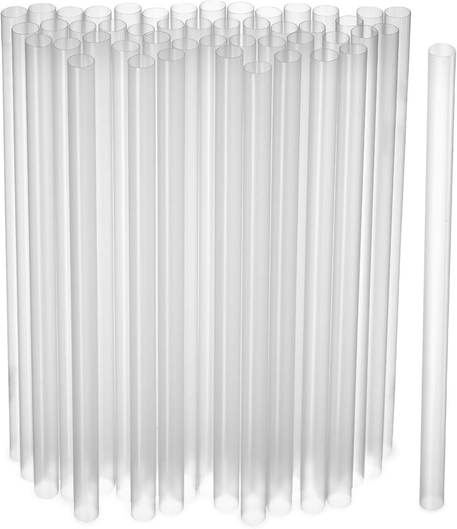 Clear Jumbo Smoothie Straws, Clear Disposable Wide-mouthed Large Milkshake Straws 9'' Inches High/Tall 100 pack