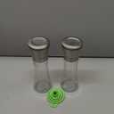 M JINGMEI Premium Stainless Steel Sea Salt and Pepper Grinder Set of 2 - Adjustable Ceramic - Tall Glass Salt and Pepper Shakers - Pepper Mill & Salt Mill W/Funnel (2.6"W x 7.5"H)