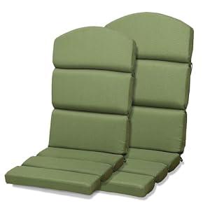 BPS 52x20 Inch Outdoor Adirondack Chair Cushion Set of 2, Fade-Resistant and Water-Resistant Olefin Fabric Patio Chair Cushions with Straps for Outdoor/ Indoor Dining Chairs, Rocking Chairs
