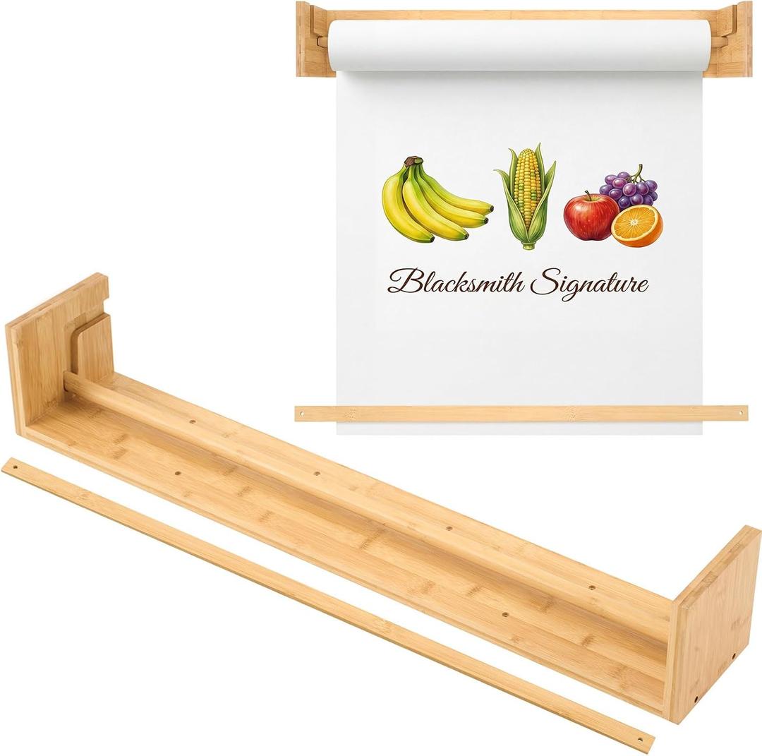 Wesiti 36 Inches Wooden Easel Paper Roll Holder Wall Mount 22 Lbs Load, Craft Kraft Butcher Paper Dispenser for Artwork, To-do Lists, Kitchen, DIY Drawing, Office Business, Grocery, Only Holder