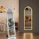Koonmi Full Length Mirror with LED Lights 56"x20" (Standing Mirror-arched)