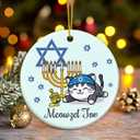 3 x Christmas Hanukkah Ornaments 2025, Hanukkah Gifts for Women, Christmas Tree Decoration Ceramic Ornaments, Chanukah Decorations Religious Gifts for Women, Xmas Hanging Ornaments