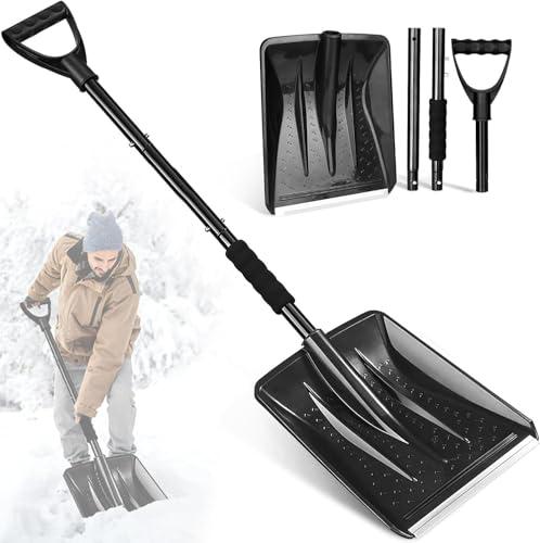 Snow Shovel, 42.5” Emergency Shovel for Car, 4-Piece Detachable Design, Portable Snow Shovel for Driveway, Car Driveway, Truck, SUV, Camping and Outdoor Activities