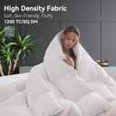 L LOVSOUL Goose Feather Down Fiber Comforter King Size, 100% Organic Cotton Fabric Duvet Insert,1200TC,750+FP, Hotel Collection, All Season White Bedding Comforters with 8 Tabs