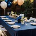 Pureegg Plastic Table Cloth Disposable 10 Pack, 52 x 70 Inch Table Cloths, Patriotic Decorations, Thanksgiving, Veterans Day Tablecloths, Rectangle, Plastic Cover, Waterproof & Sturdy, Navy Blue