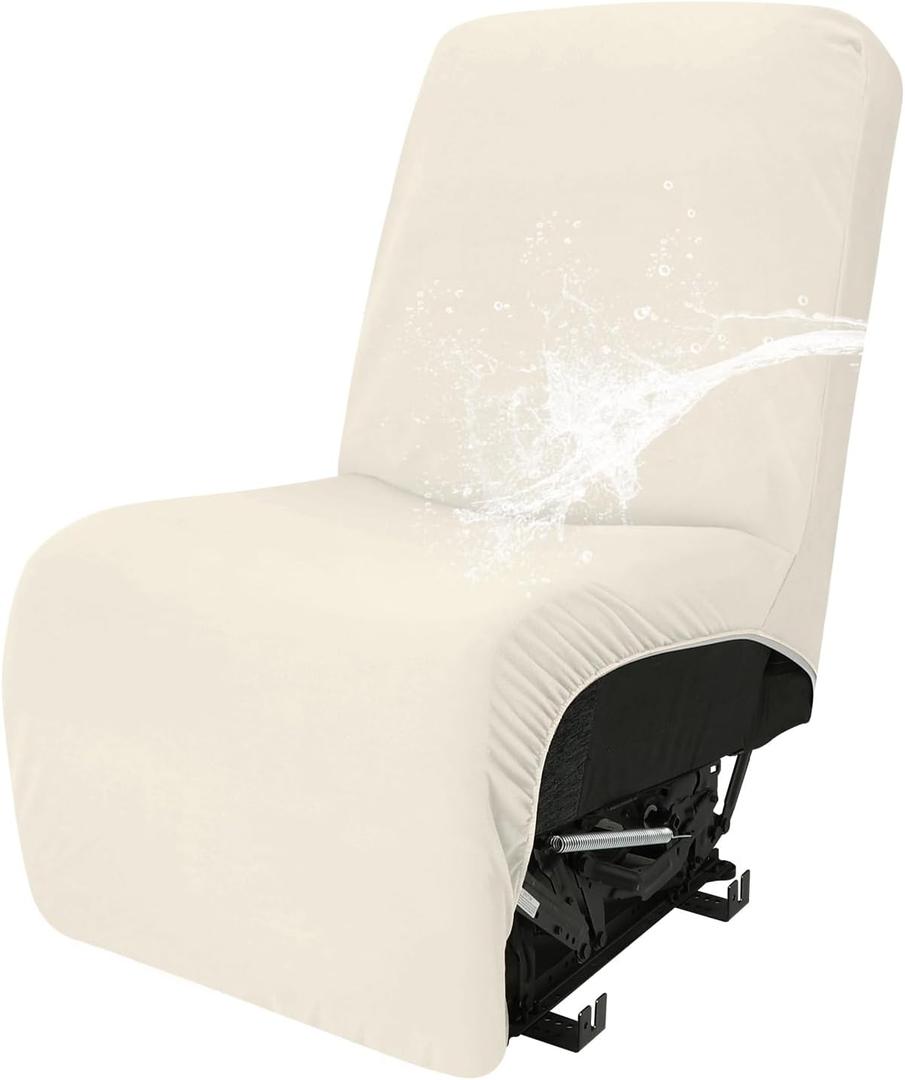 Easy-Going 100% Waterproof Recliner Cover Additional Seat Cover for Reclining Couch, Stretch Sofa Covers Washable Furniture Protector for Kids & Pets, 1 Seat, Beige