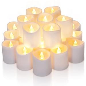 Homemory 24Pack Timer Flameless LED Votive Candles, Long Lasting Battery Operated Tea Light with Timers, 6 Hours On and 18 Hours Off Cycle Automatically for Wedding, Table Decorations (Warm White)