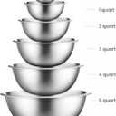 FineDine Stainless Steel Mixing Bowls Set, Dishwasher Safe, 6 Piece Metal Mixing Bowls For Kitchen, Nesting, Large, Small, Big Food Prep, Cooking, Baking