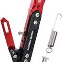 Universal Motorcycle Kickstand Accessories Motor Scooter Modified CNC Aluminum Alloy Adjustable Tripod Holder Kickstand Foot Side Support Stand Motor Scooter Motorbike Motocross Dit Pit Bike (Red)