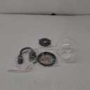 Yosoan 1-Light Brass Modern Vintage Indoor Wall Sconce, Vanity Single Luxury Hardwired Retro Textured Clear Round Globe Glass Shade with Industrial Curved Rod Bathroom Hallway Lamp(Black)