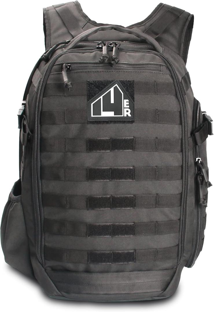 Backpack | 35L Capacity Military, 3-Day Bug Out Army | MOLLE Backpack Compatible PALS | Rucking EDC Hiking Survival, Black Tactical Backpack for Men (Regular)