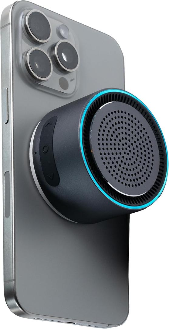 MagBeat Bluetooth Speaker with Magnetic Wireless Charger (Graphite), Portable Stereo Sync TWS, Booming Bass, Up to 10H , IPX7 Waterproof, Aluminum Unibody Design for Home/Outdoor/Beach, Gift for Men