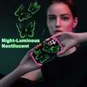 LONTECT for Galaxy A16 Case Glow in The Dark Three Layer Heavy Duty Shockproof Hard PC+Soft Silicone Rugged Full Body Protective Case for Women Girls,Purple Red