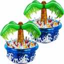 33.5" Inflatable Palm Tree Cooler, Pool Party Decorations, Summer Luau Party Supplies, Hawaiian Tropical Beach Themed Decorations, Blow Up Birthday Drink Cooler