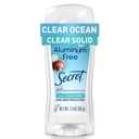 Secret Aluminum Free Deodorant for Women, 48hr Odor Protection, Free of Parabens Dyes Talc & Baking Soda, PH Balancing Minerals, Clear Solid, Clear Ocean Scent, 2.4 oz (2.4 Ounce (Pack of 1))