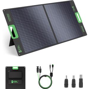 EBL 100W Portable Solar Panel for Power Station, IP65 Waterproof Foldable
